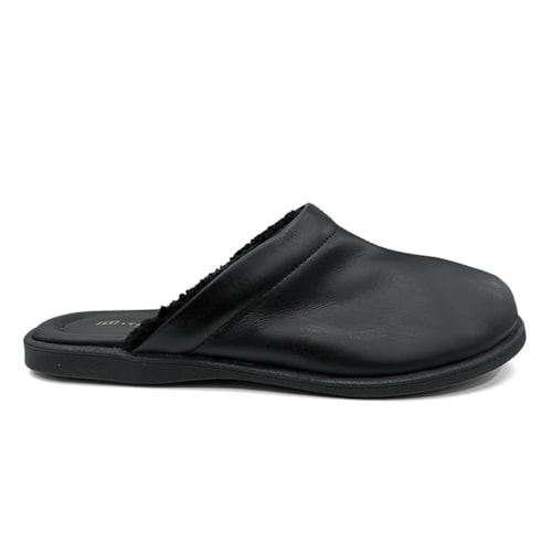 Detalhe - Chinelo Italianinho Masculino Couro 10730230 Preto