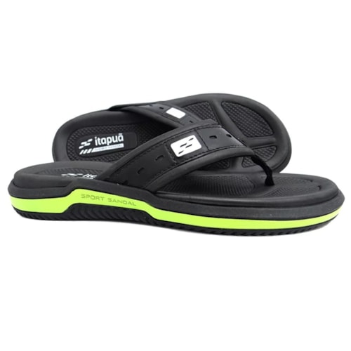 Detalhe - Chinelo Itapuã Masculino 6851 Preto/Limao