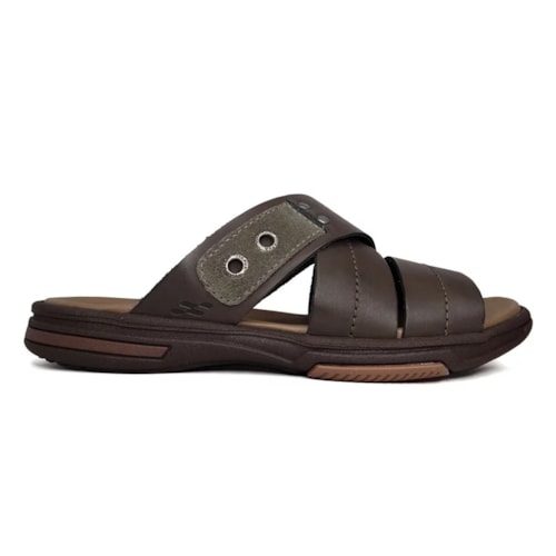 Detalhe - Chinelo Itapua Masculino Couro 5355 Ebano