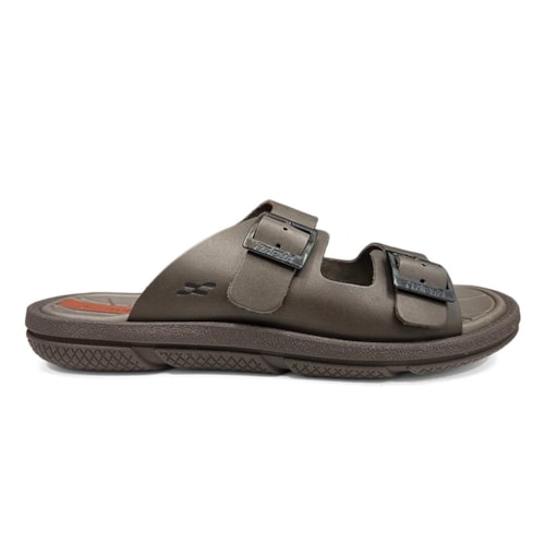 Detalhe - Chinelo Itapuã Masculino Couro Milano 764 Ebano