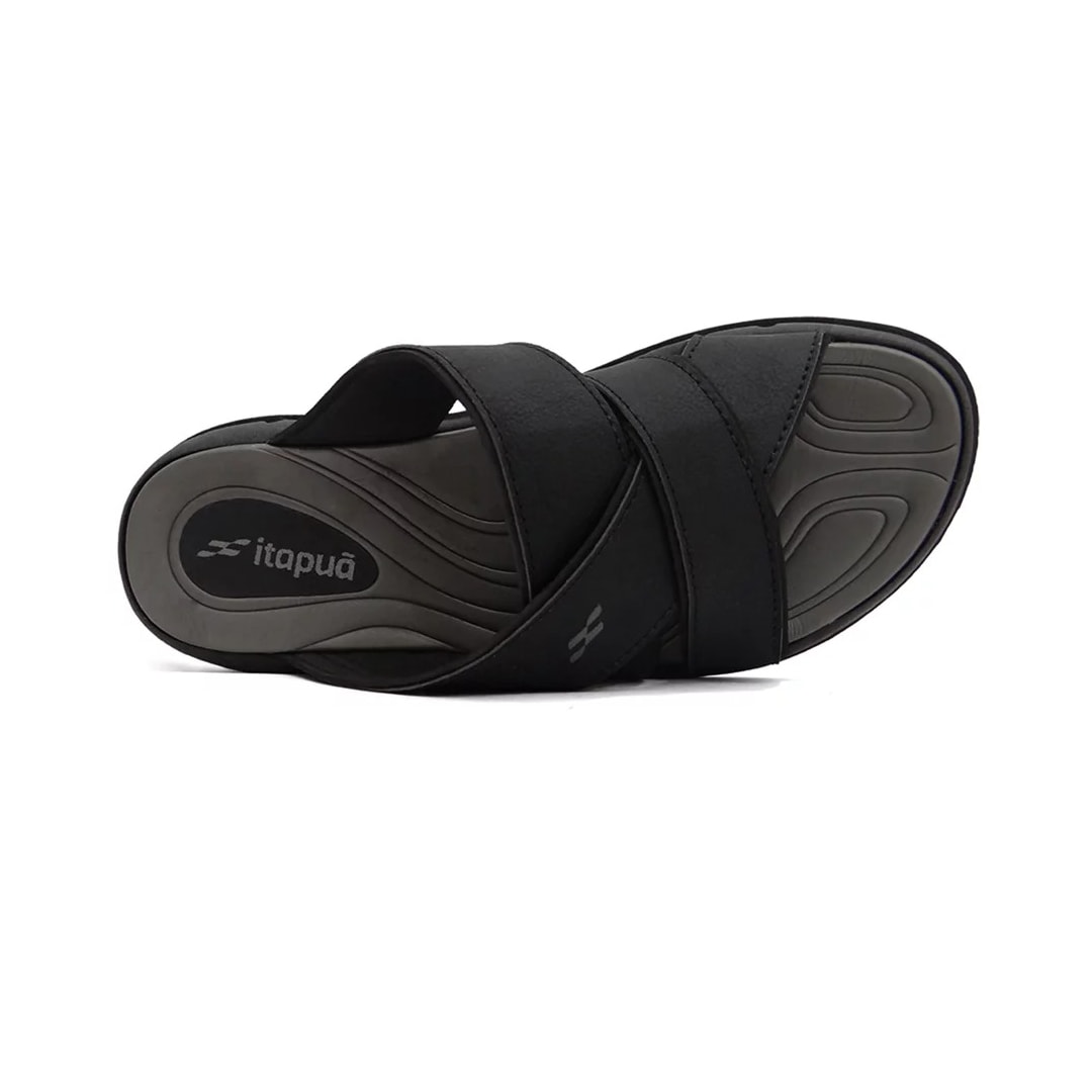 Chinelo Itapua Masculino De Couro 10402 Preto/Grafite