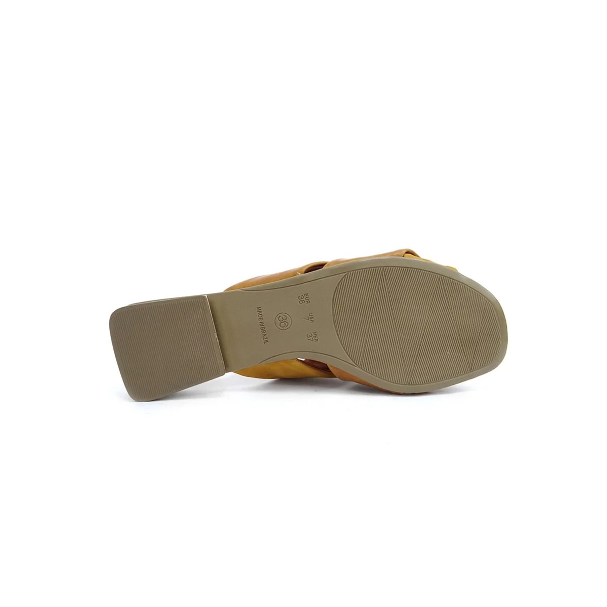 Chinelo Lia Line Rasteira Couro 1934.9782 Mostarda