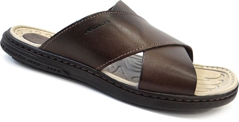 chinelo masculino de couro pegada