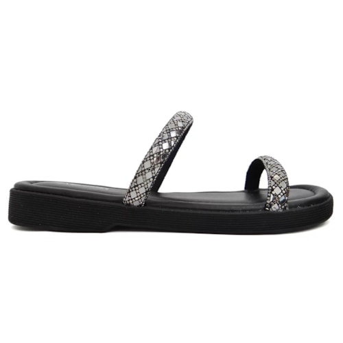 Chinelo Mississipi Flatform Mi371 Pewter/Preto