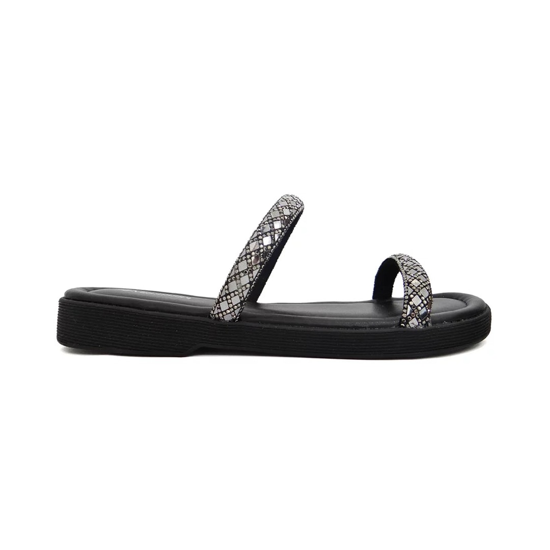 Chinelo Mississipi Flatform Mi371 Pewter/Preto