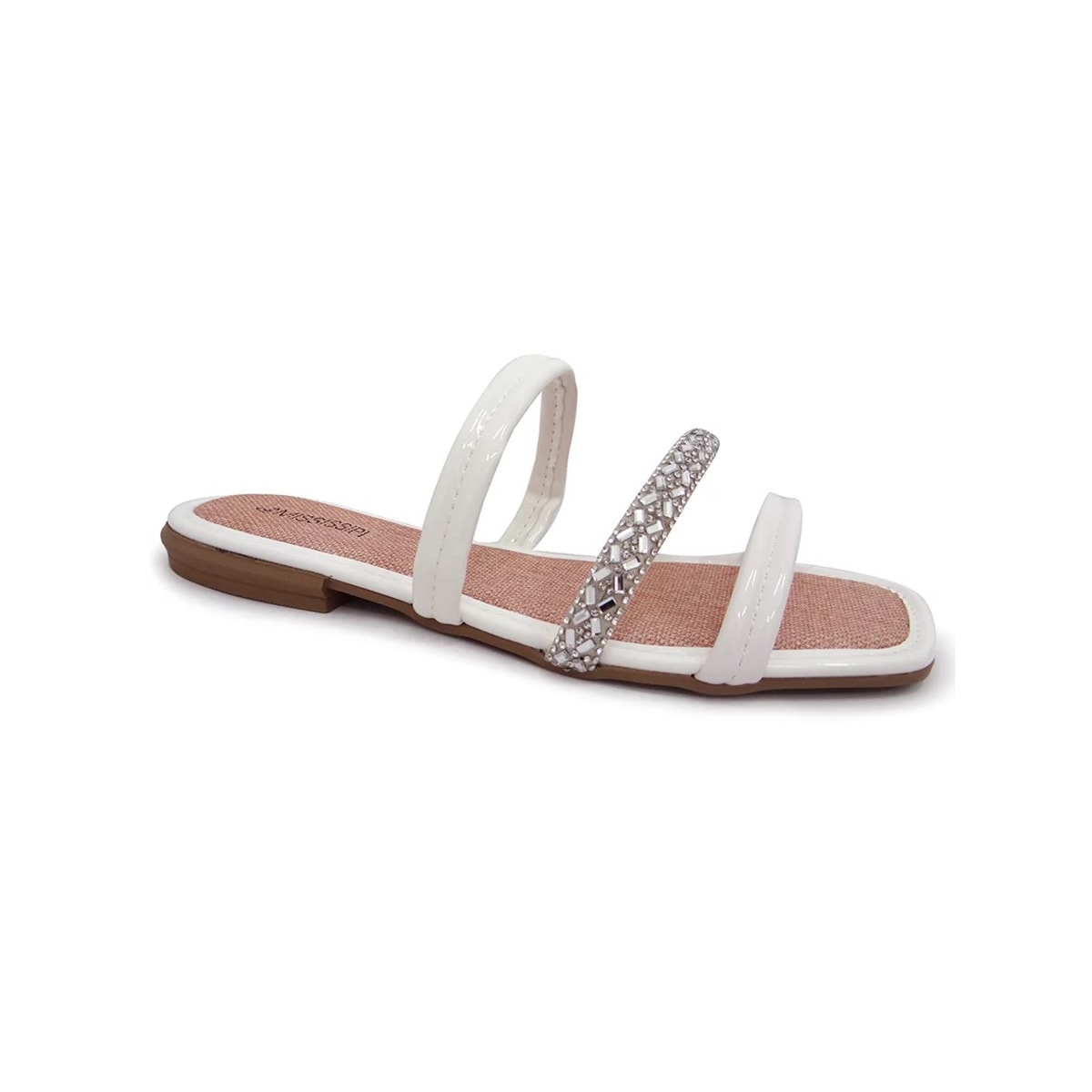 Chinelo Mississipi Rasteira Q7271 Branco/Cristal Chinelo Mississipi Rasteira Q7271 Branco/Cristal