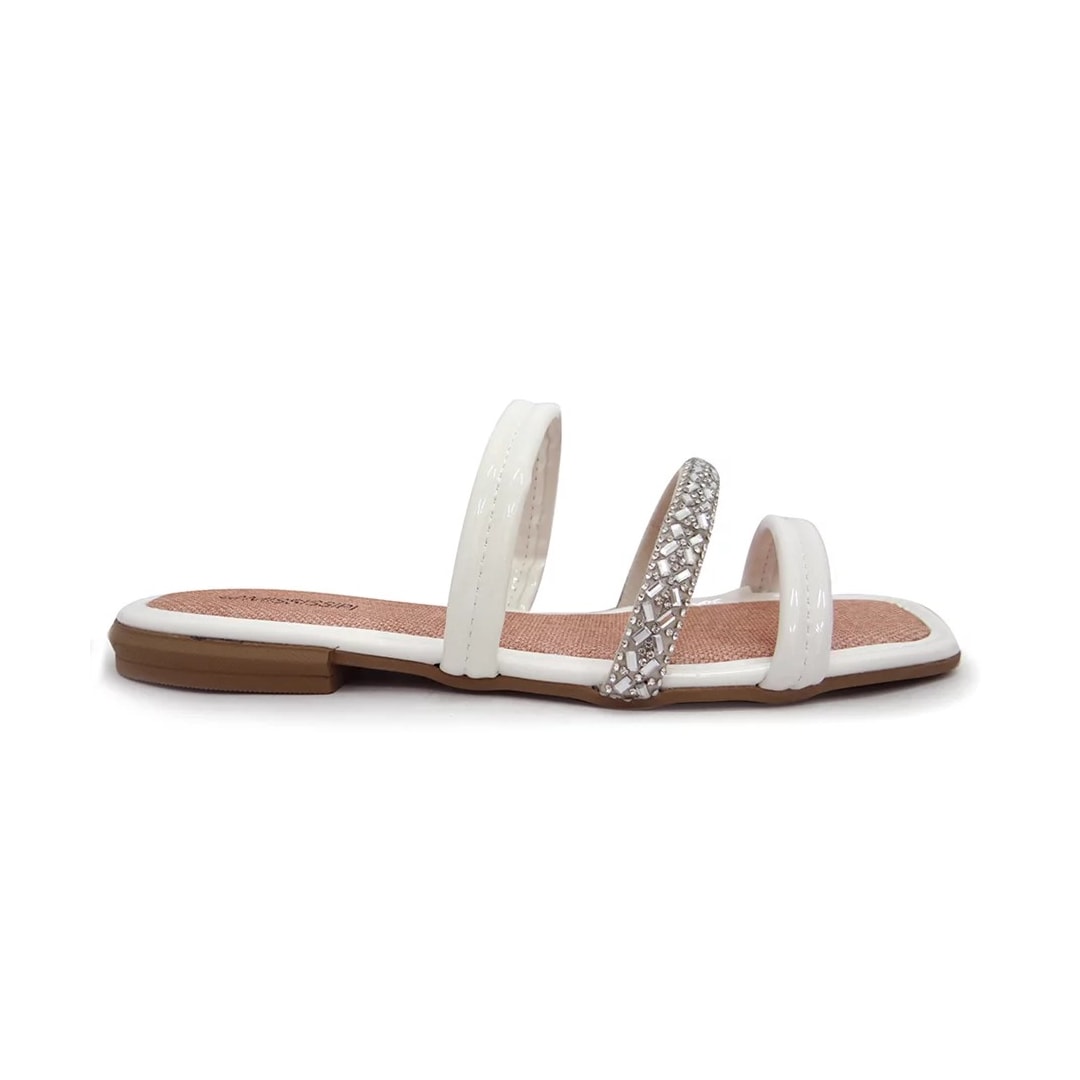Chinelo Mississipi Rasteira Q7271 Branco/Cristal Chinelo Mississipi Rasteira Q7271 Branco/Cristal
