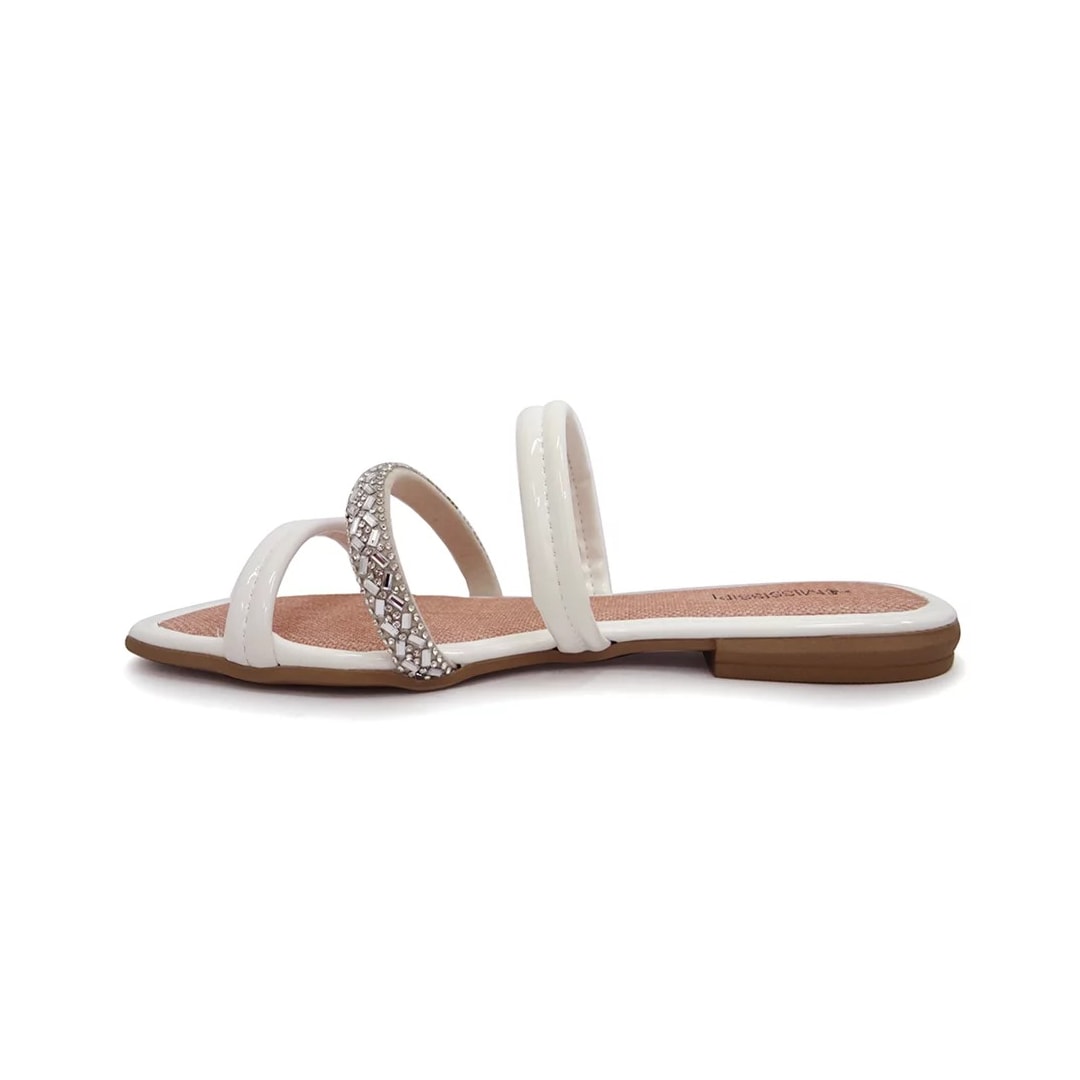 Chinelo Mississipi Rasteira Q7271 Branco/Cristal Chinelo Mississipi Rasteira Q7271 Branco/Cristal