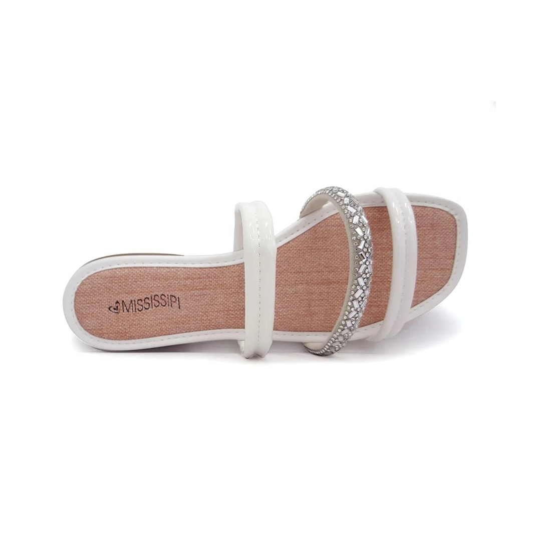 Chinelo Mississipi Rasteira Q7271 Branco/Cristal Chinelo Mississipi Rasteira Q7271 Branco/Cristal