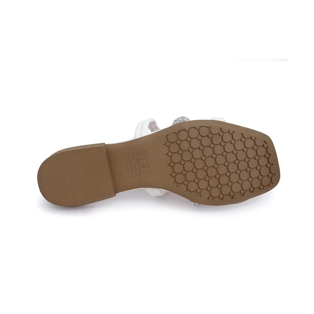 Chinelo Mississipi Rasteira Q7271 Branco/Cristal