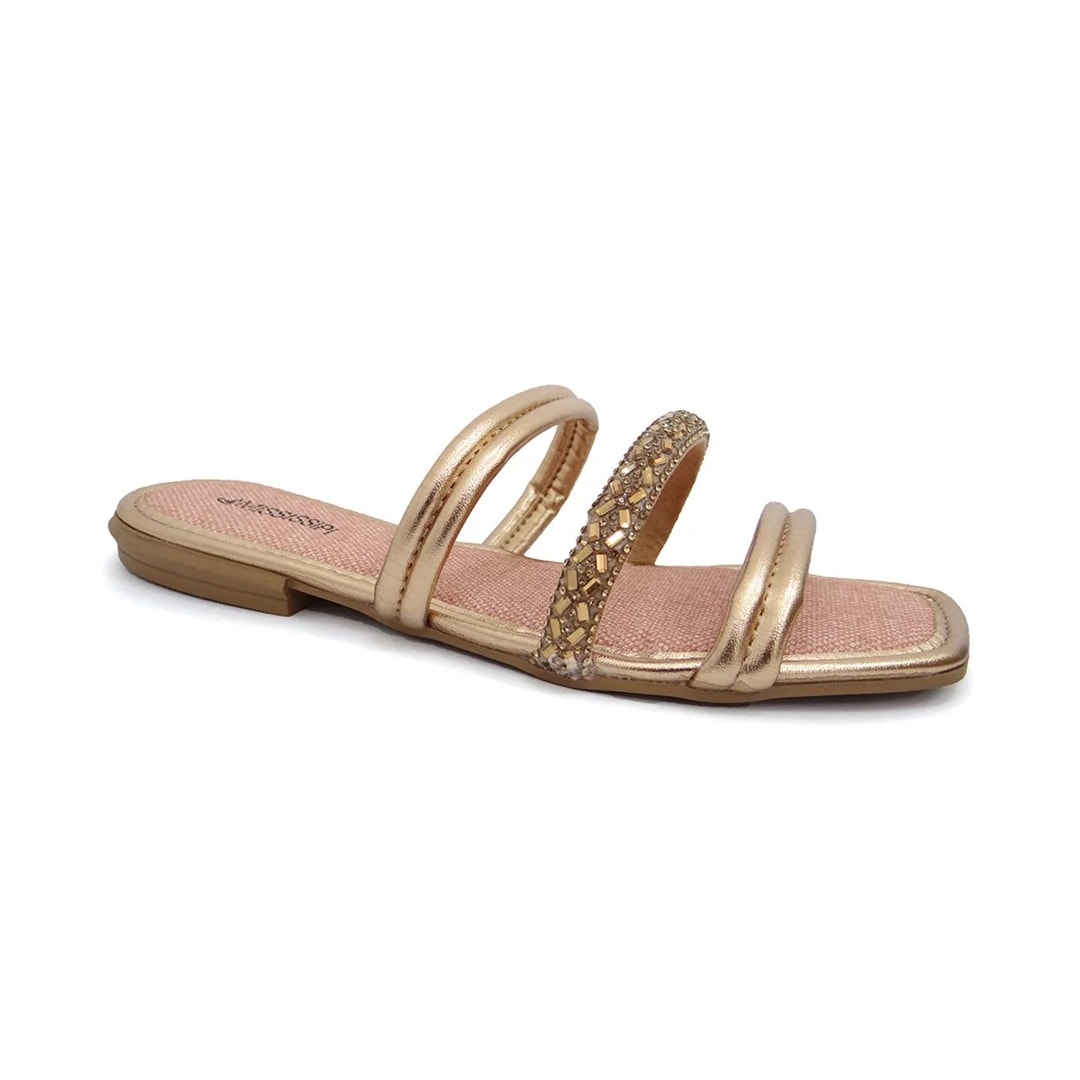 Chinelo Mississipi Rasteira Q7271 Rose/Ouro Velho Chinelo Mississipi Rasteira Q7271 Rose/Ouro Velho