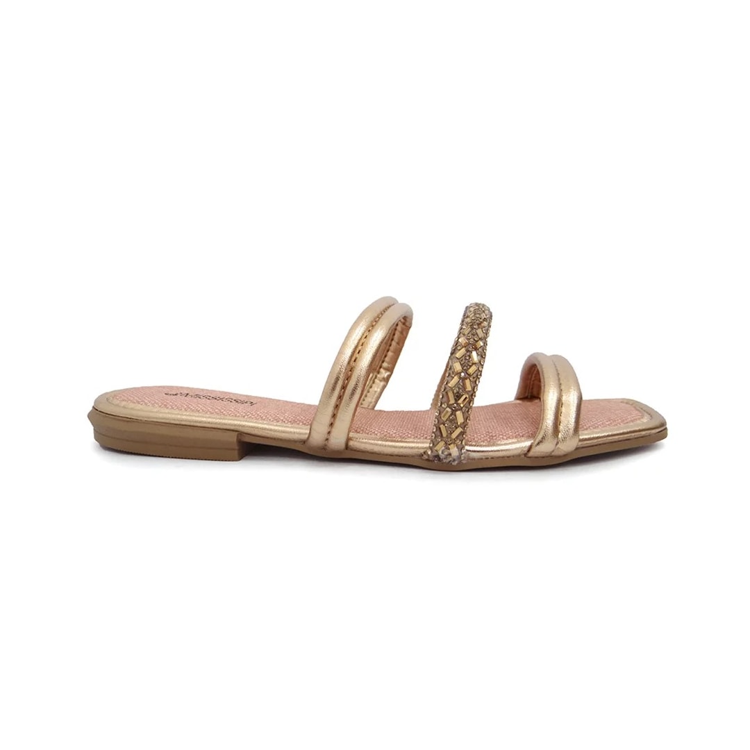Chinelo Mississipi Rasteira Q7271   Rose/Ouro Velho