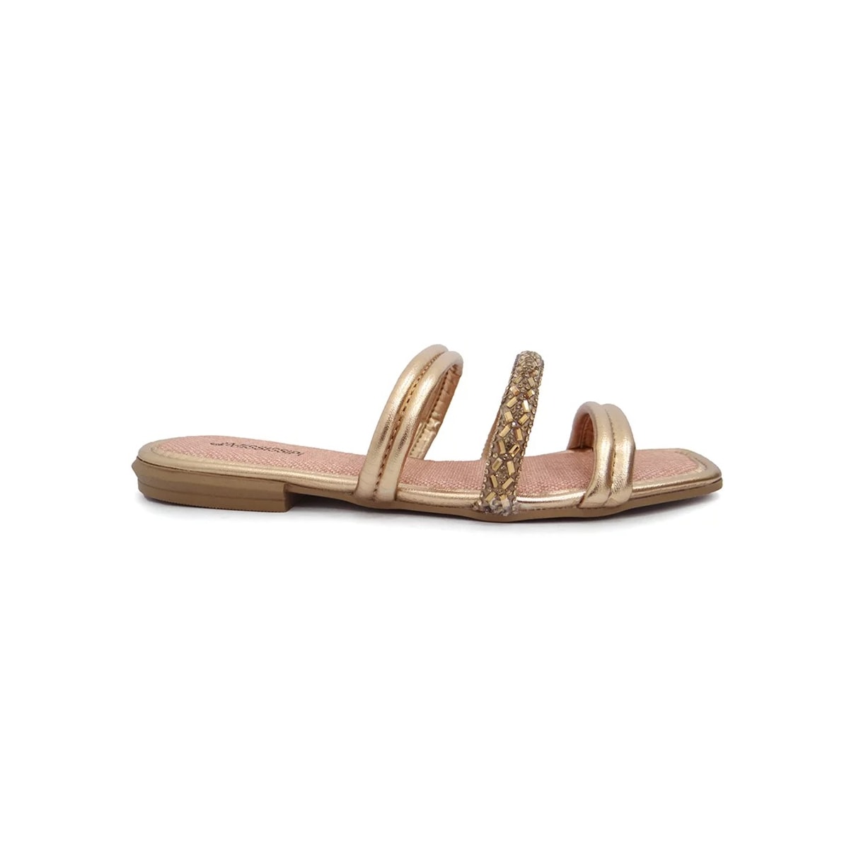Chinelo Mississipi Rasteira Q7271 Rose/Ouro Velho Chinelo Mississipi Rasteira Q7271 Rose/Ouro Velho