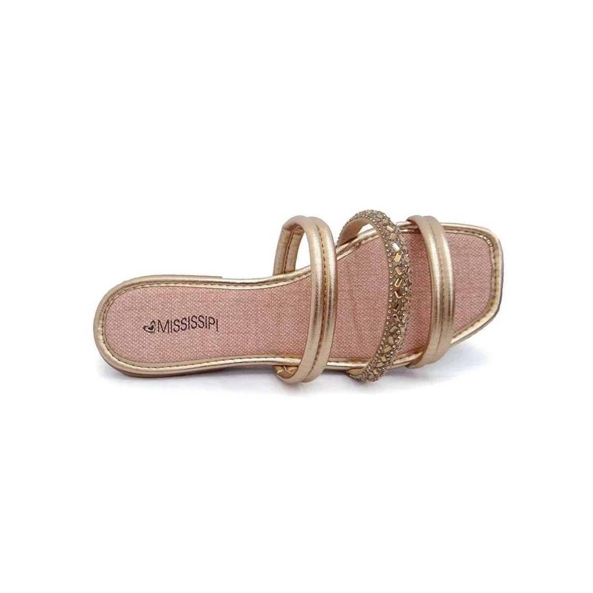 Chinelo Mississipi Rasteira Q7271 Rose/Ouro Velho Chinelo Mississipi Rasteira Q7271 Rose/Ouro Velho