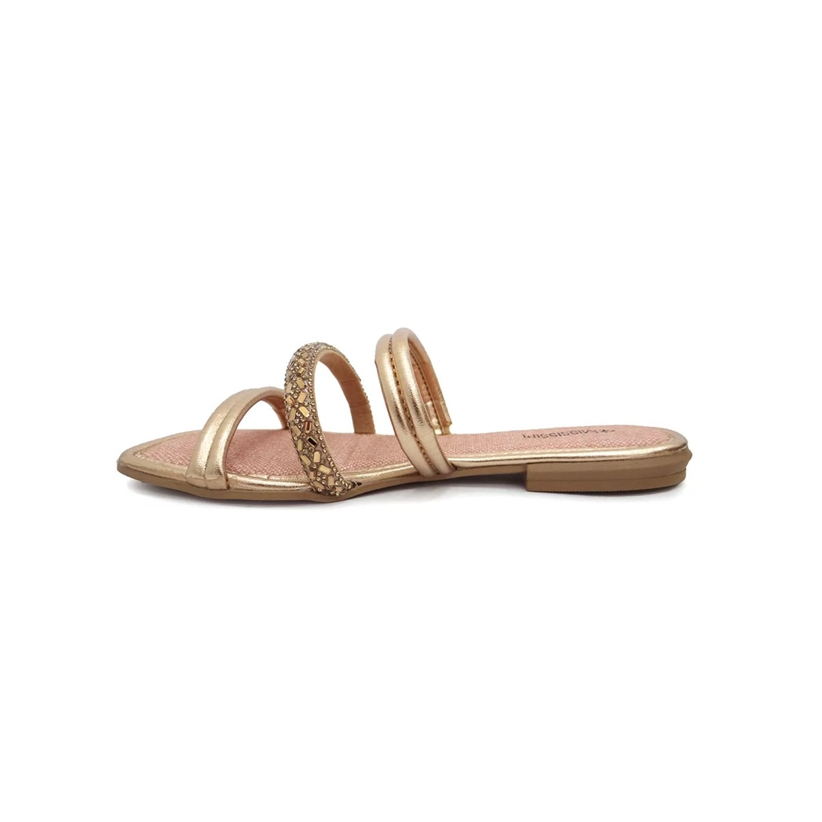 Chinelo Mississipi Rasteira Q7271 Rose/Ouro Velho Chinelo Mississipi Rasteira Q7271 Rose/Ouro Velho