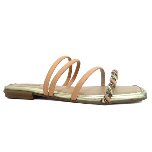 Chinelo Mississipi Rasteira Q8361 Mel/Champagner