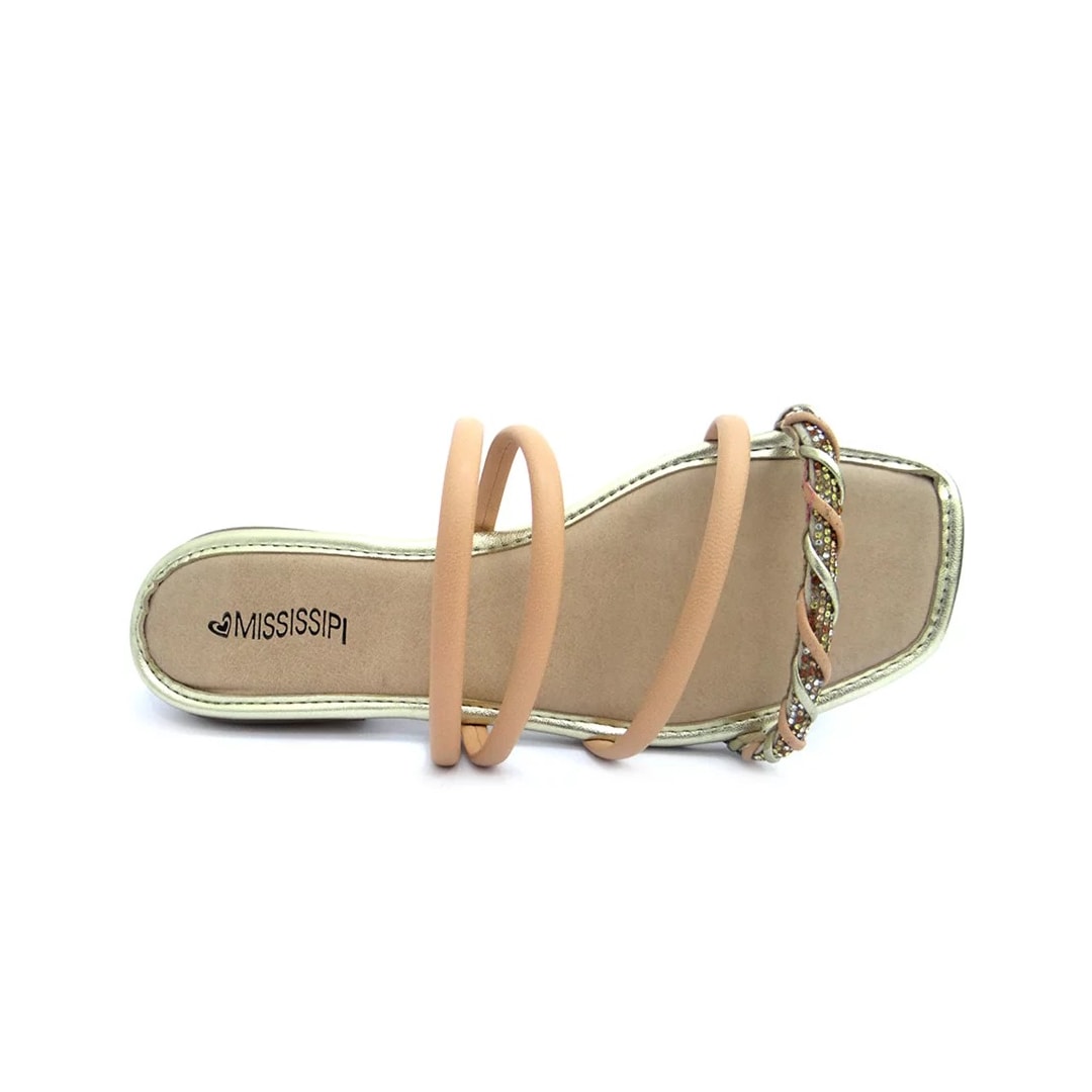 Chinelo Mississipi Rasteira Q8361 Mel/Champagner Chinelo Mississipi Rasteira Q8361 Mel/Champagner
