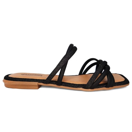 Detalhe - Chinelo Mississipi Rasteira Q9663 Preto