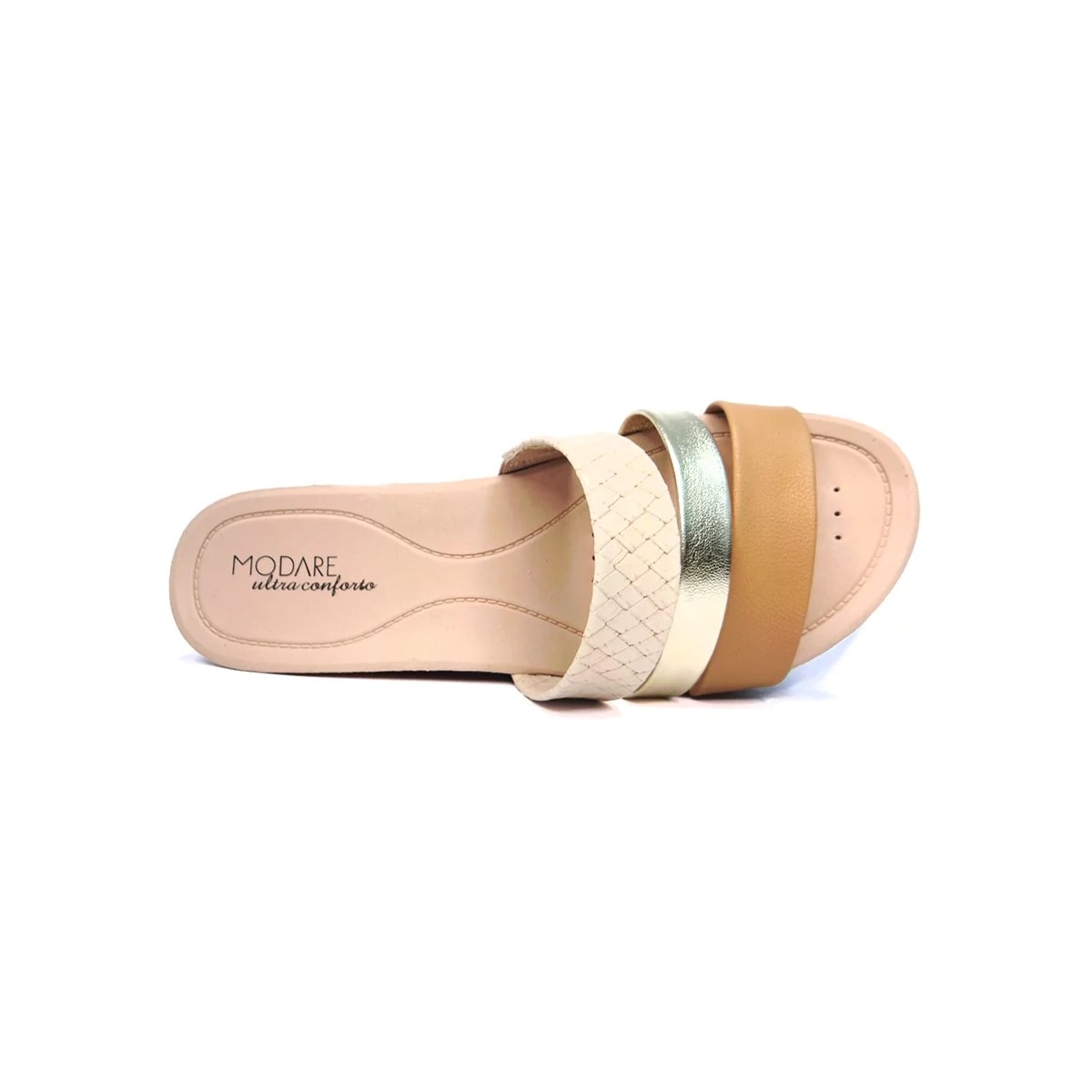 Chinelo Modare Rasteira Conforto 7125.200 Creme/Tan/Dourado Chinelo Modare Rasteira Conforto 7125.200 Creme/Tan/Dourado