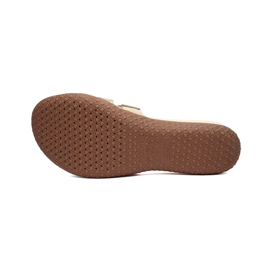 Chinelo Modare Rasteira Conforto 7125.200 Creme/Verde Alecrim/