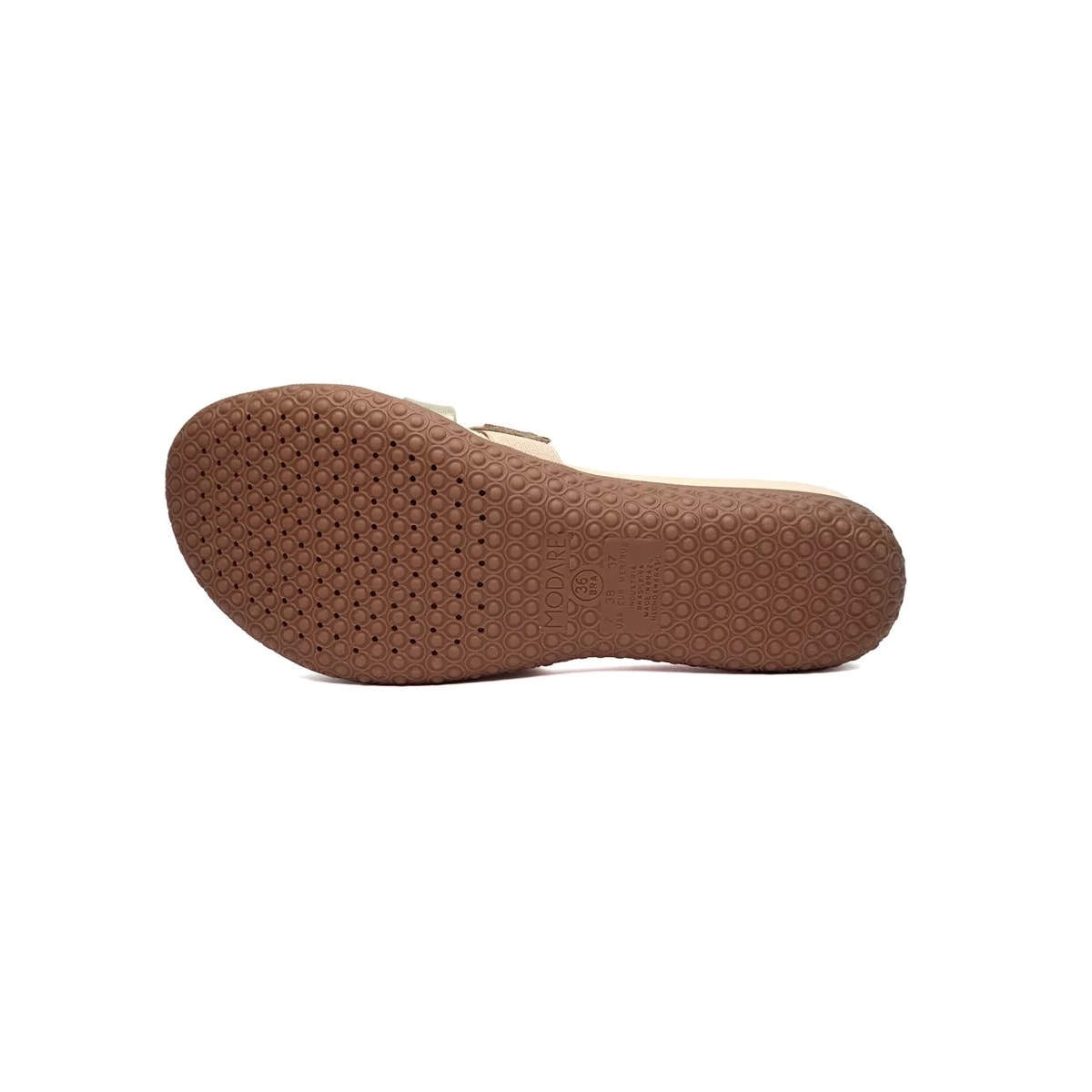 Chinelo Modare Rasteira Conforto 7125.200 Creme/Verde Alecrim/