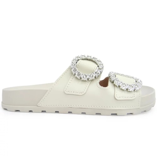 Detalhe - Chinelo Moleca Birken Flatform 5436.423 Branco Off