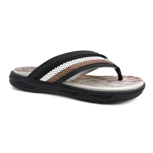 Chinelo Molekinho Kids Menino 2402.434 Preto/Branco/Caramel