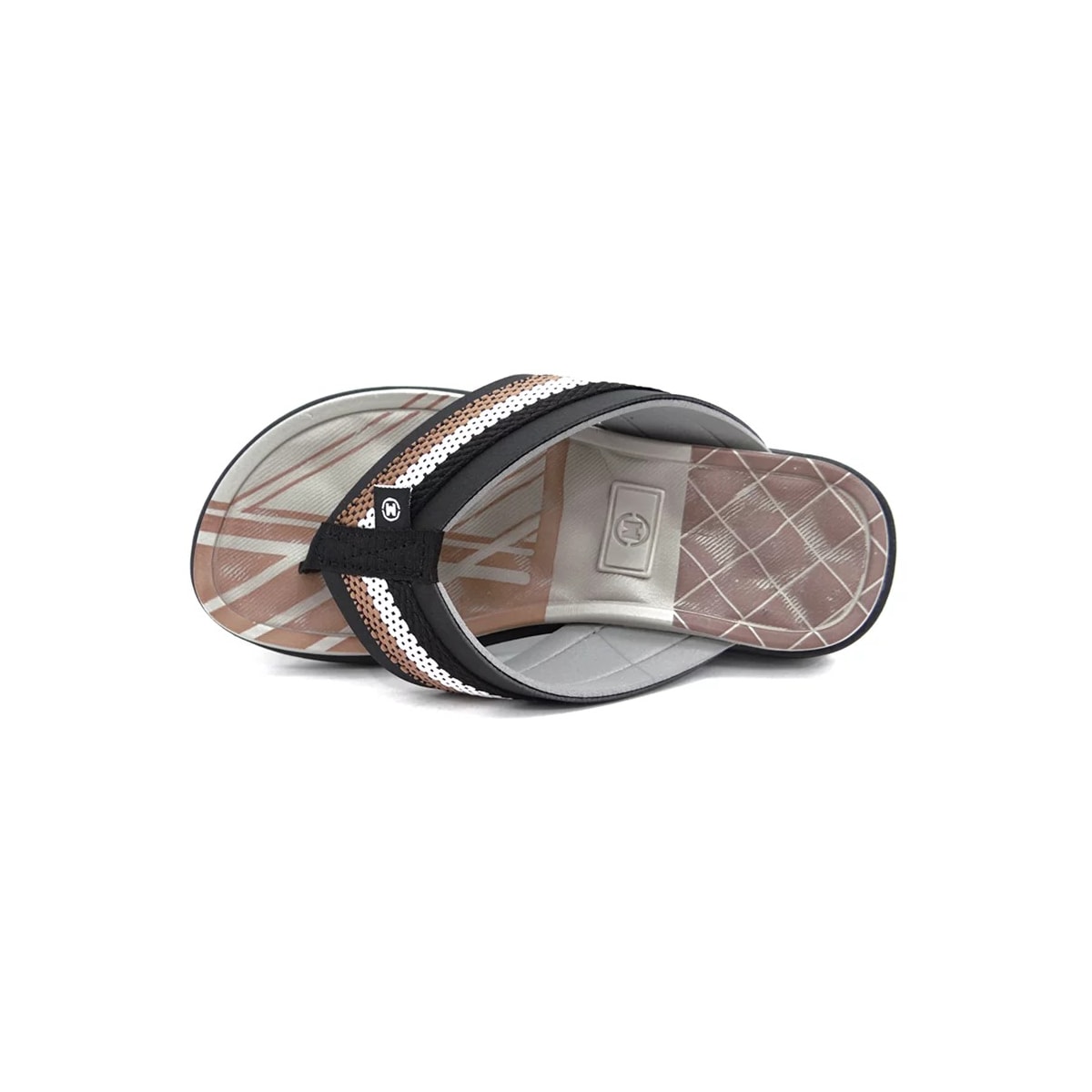 Chinelo Molekinho Kids Menino 2402.434 Preto/Branco/Caramel Chinelo Molekinho Kids Menino 2402.434 Preto/Branco/Caramel