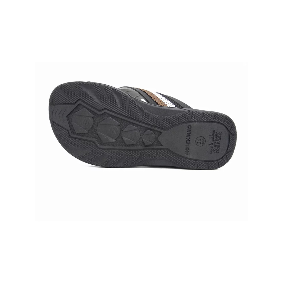 Chinelo Molekinho Kids Menino 2402.434 Preto/Branco/Caramel Chinelo Molekinho Kids Menino 2402.434 Preto/Branco/Caramel