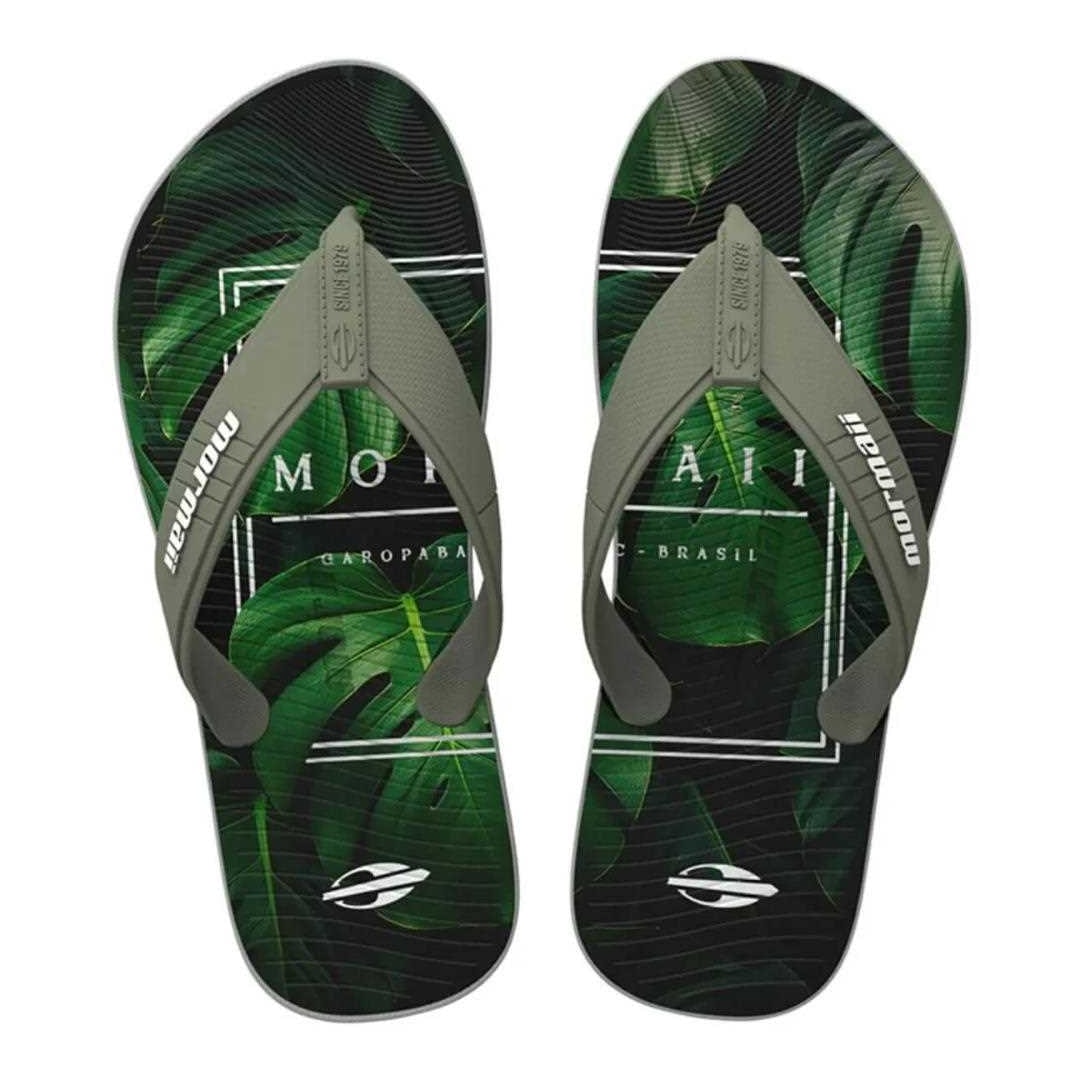 Chinelo Mormaii Tropical Dedo Grendene 10591 Cinza/Verde/Cinza