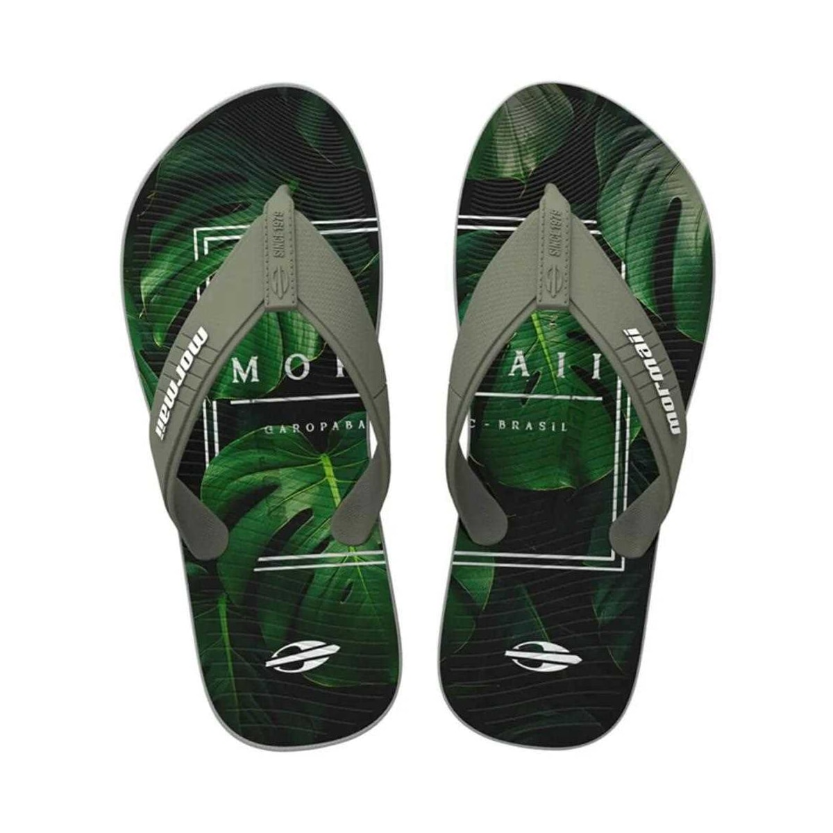 Chinelo Mormaii Tropical Dedo Grendene 10591 Cinza/Verde/Cinza