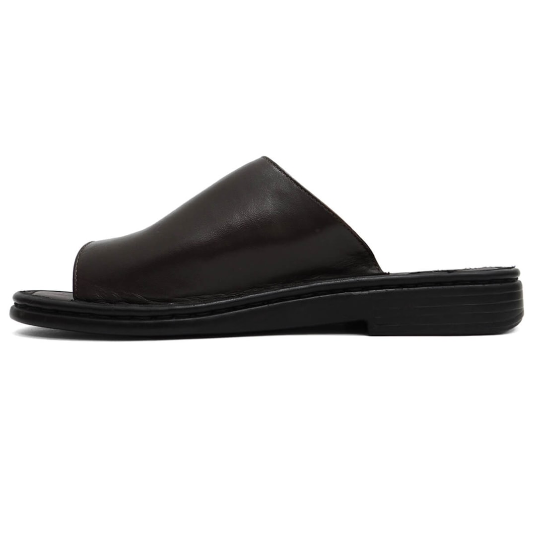 Chinelo Opananken de Couro Anatômico 66906 Cafe