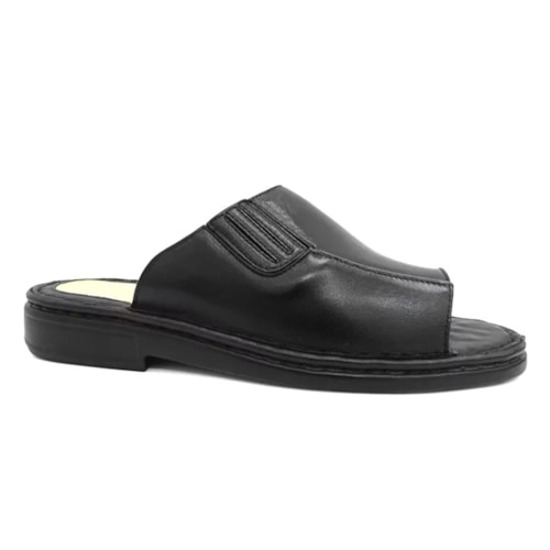 Chinelo Opananken de Couro Anatomico 66906 Preto