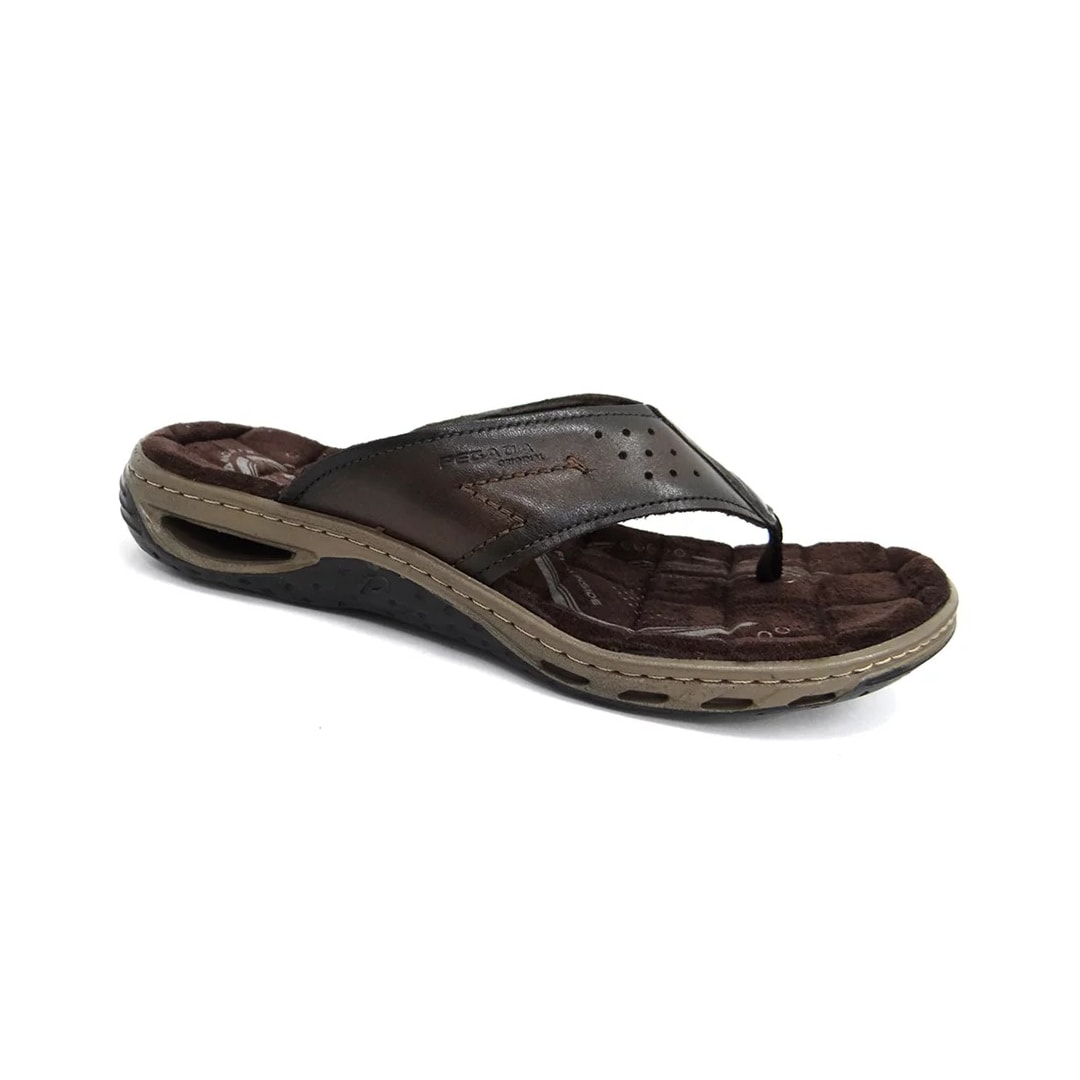 Chinelo Pegada de Couro de Dedo 131663 Cravo Chinelo Pegada de Couro de Dedo 131663 Cravo