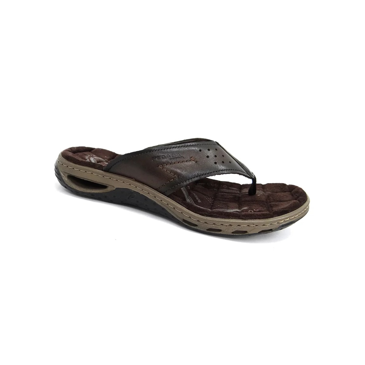 Chinelo Pegada de Couro de Dedo 131663 Cravo Chinelo Pegada de Couro de Dedo 131663 Cravo