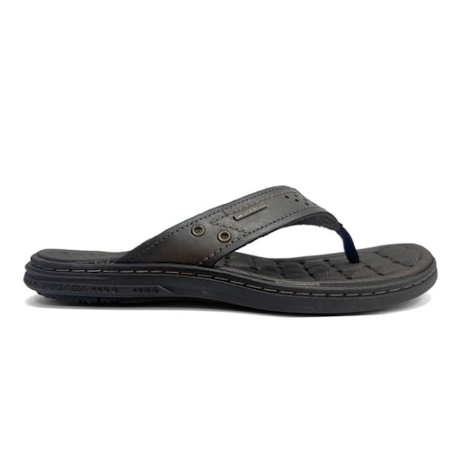 Detalhe - Chinelo Pegada Masculino Couro 131221 Cravo