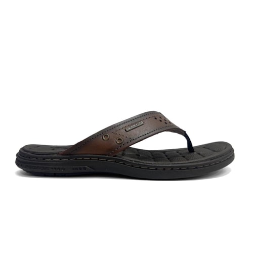 Detalhe - Chinelo Pegada Masculino Couro 131221 Pinhao