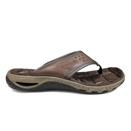 Detalhe - Chinelo Pegada Masculino Couro Dedo 131663 Pinhao