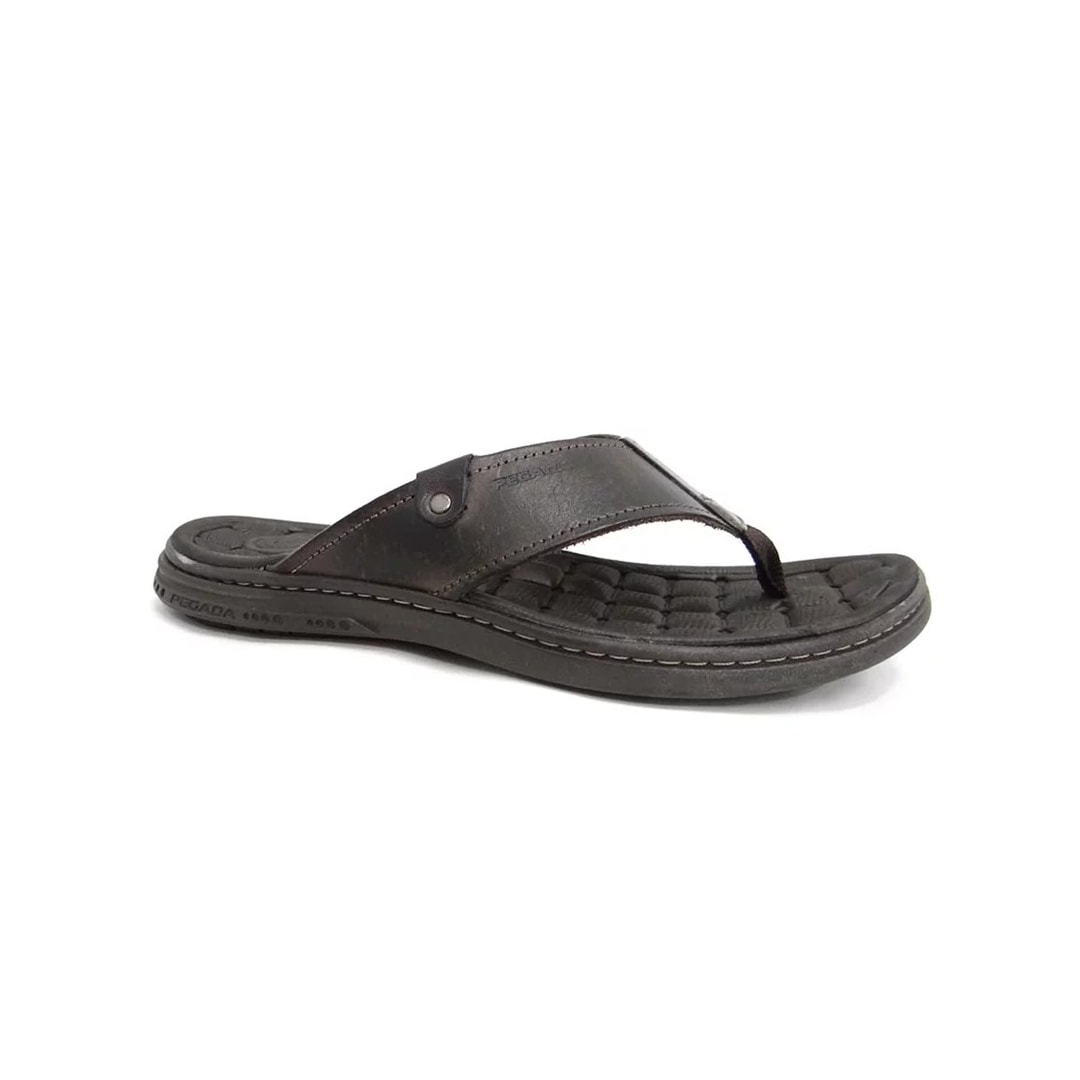 Chinelo Pegada Masculino De Couro 131281 Cravo Chinelo Pegada Masculino De Couro 131281 Cravo