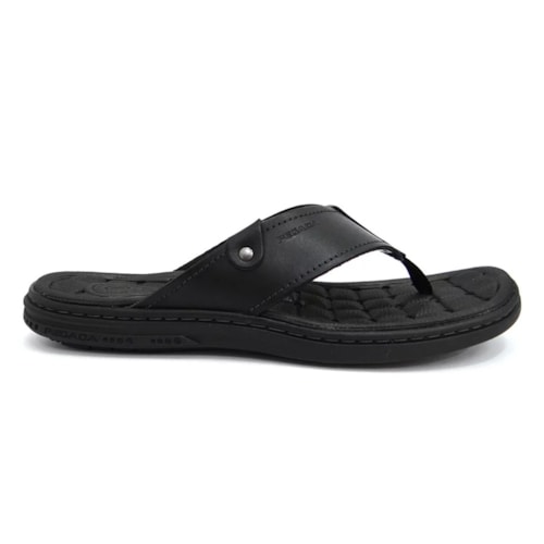Detalhe - Chinelo Pegada Masculino De Couro 131281 Preto