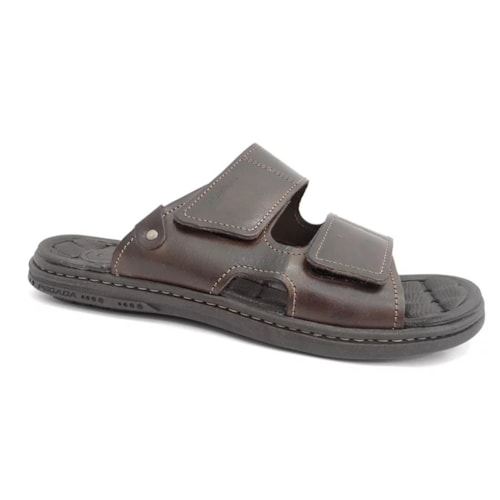 Chinelo Pegada Masculino de Couro 131283 Cravo