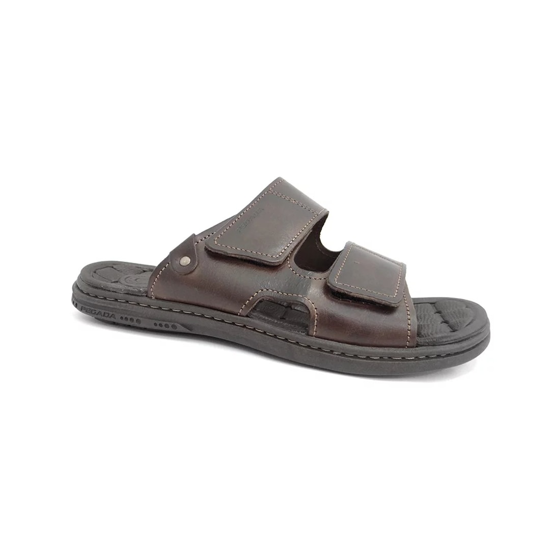 Chinelo Pegada Masculino de Couro 131283 Cravo