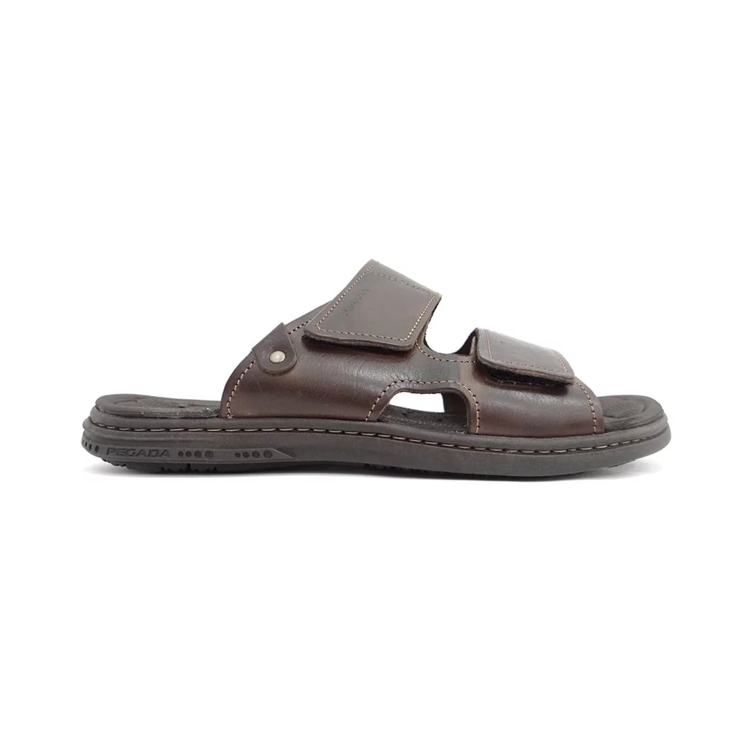 Chinelo Pegada Masculino de Couro 131283 Cravo