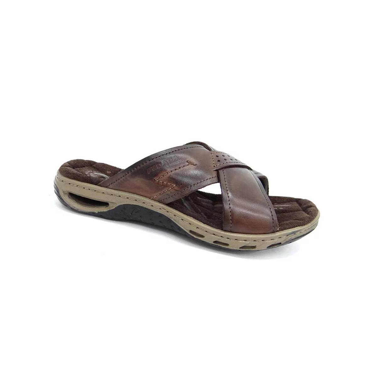 Chinelo Pegada Masculino de Couro 131655 Cravo Chinelo Pegada Masculino de Couro 131655 Cravo