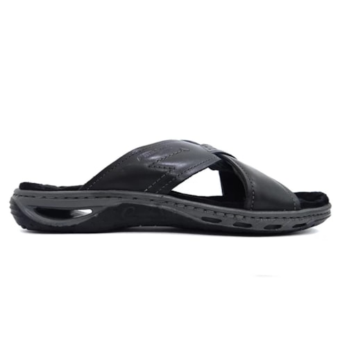 Chinelo Pegada Masculino de Couro 131661 Preto