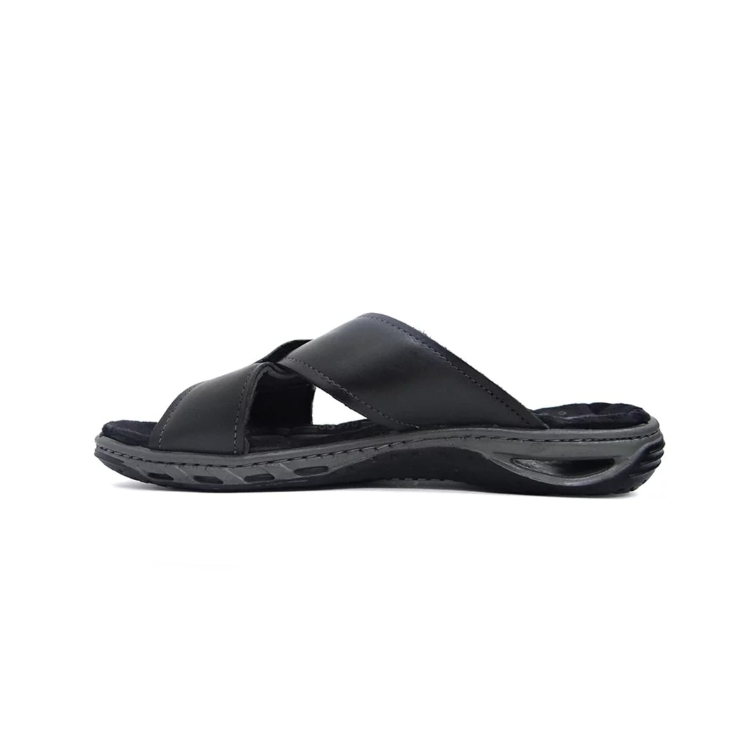 Chinelo Pegada Masculino de Couro 131661 Preto