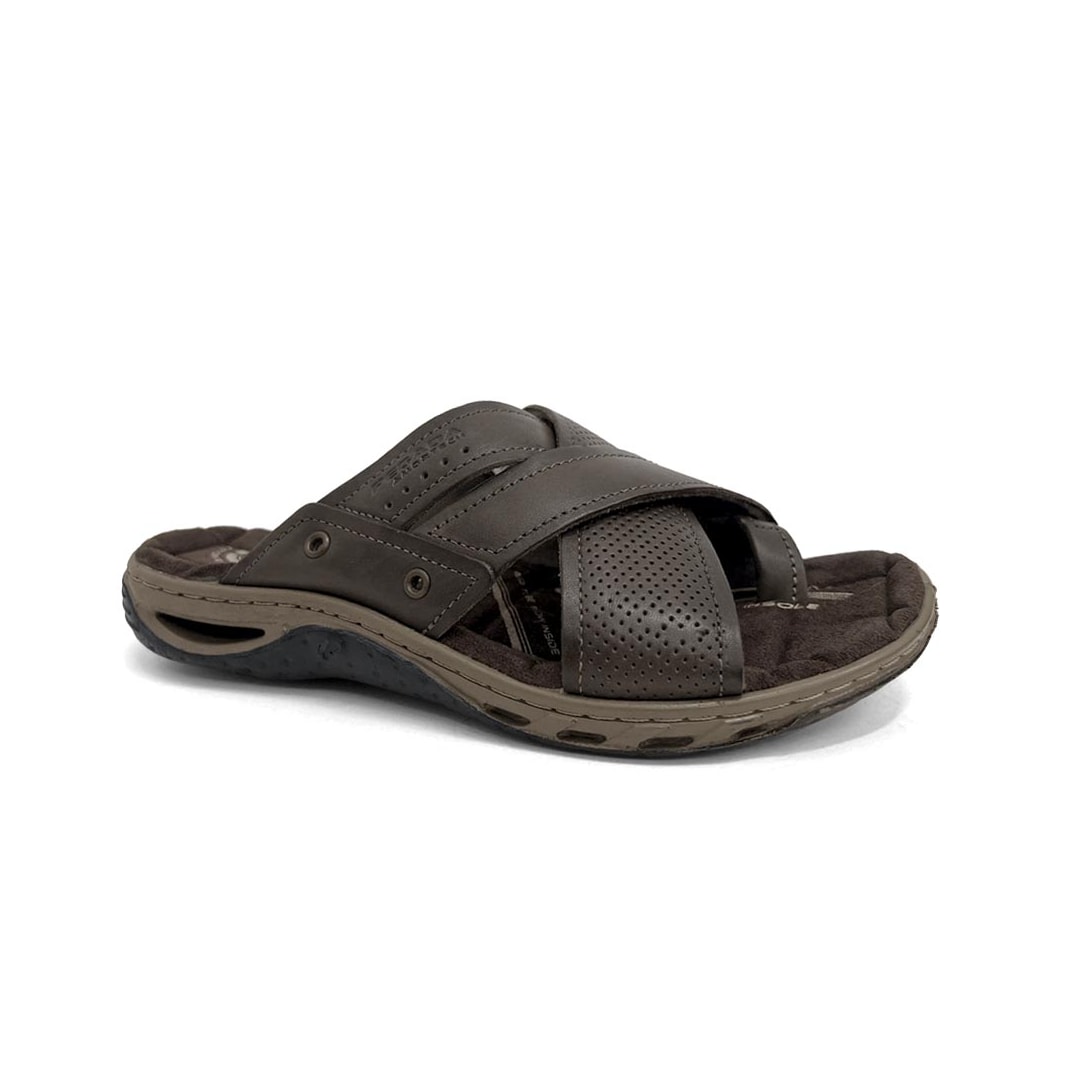 Chinelo Pegada Masculino De Couro 131677 Cravo
