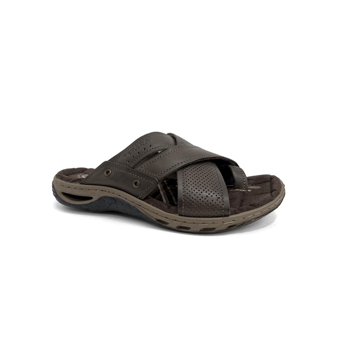 Chinelo Pegada Masculino De Couro 131677 Cravo