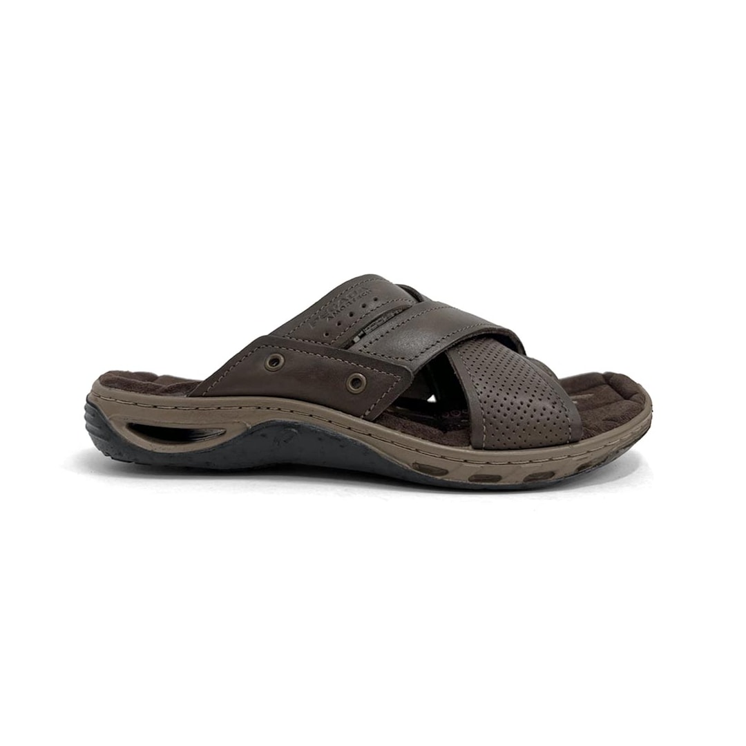 Chinelo Pegada Masculino De Couro 131677 Cravo