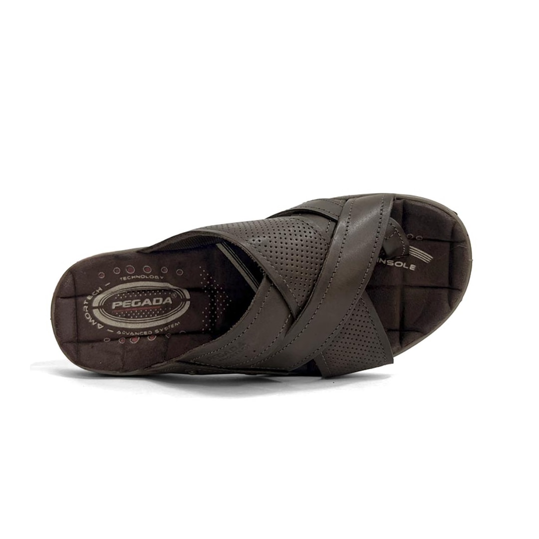 Chinelo Pegada Masculino De Couro 131677 Cravo Chinelo Pegada Masculino De Couro 131677 Cravo